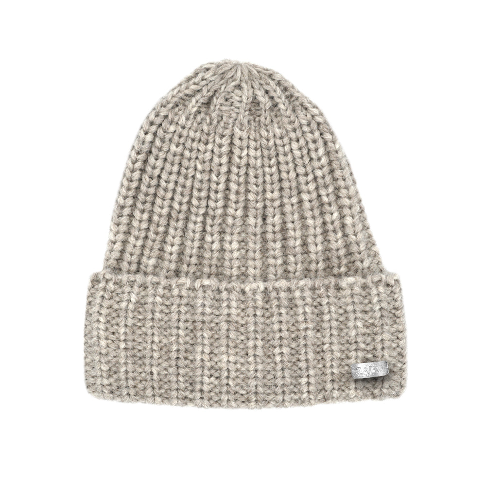 Capo Strickmütze, Alpaka-Mix Fleecestreifen .