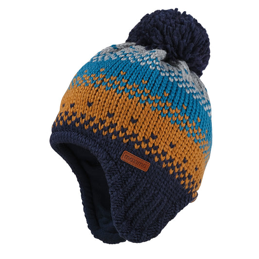 Maximo MINI- Mütze ausgenäht, Pompon Farbwechseljacquard