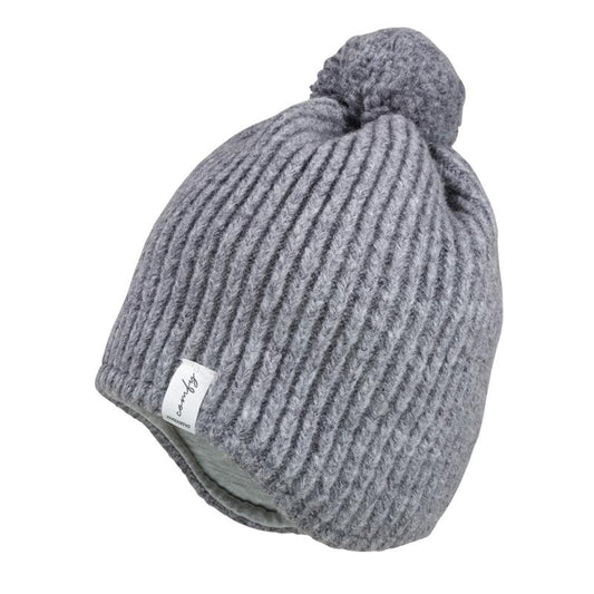 Maximo MINI-Beanie, Rippe, Pompon leicht ausgenäht