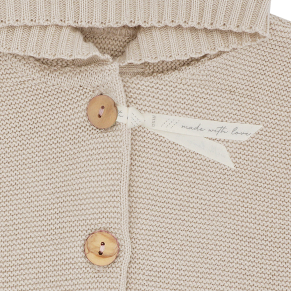 Maximo GOTS Baby- Strickjacke Kapuze, Knöpfe .