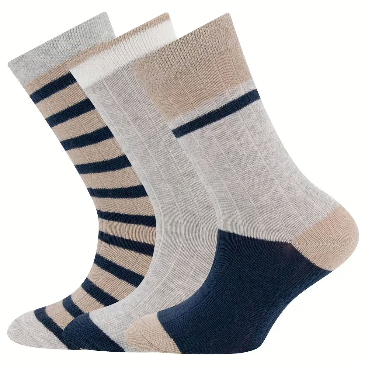 Ewers Socken 3er Pack Rippe/Ringel .