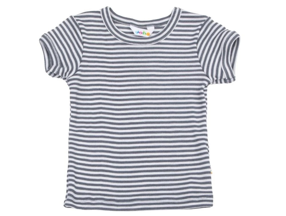 JOHA Blouse w/short sleeves gestreift .