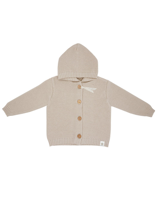 Maximo GOTS Baby- Strickjacke Kapuze, Knöpfe .